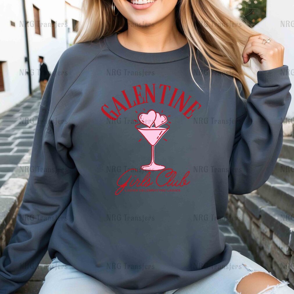 a woman wearing a sweatshirt that says valentine's day