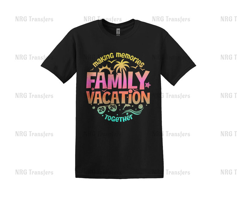 a black t - shirt with the words family vacation together