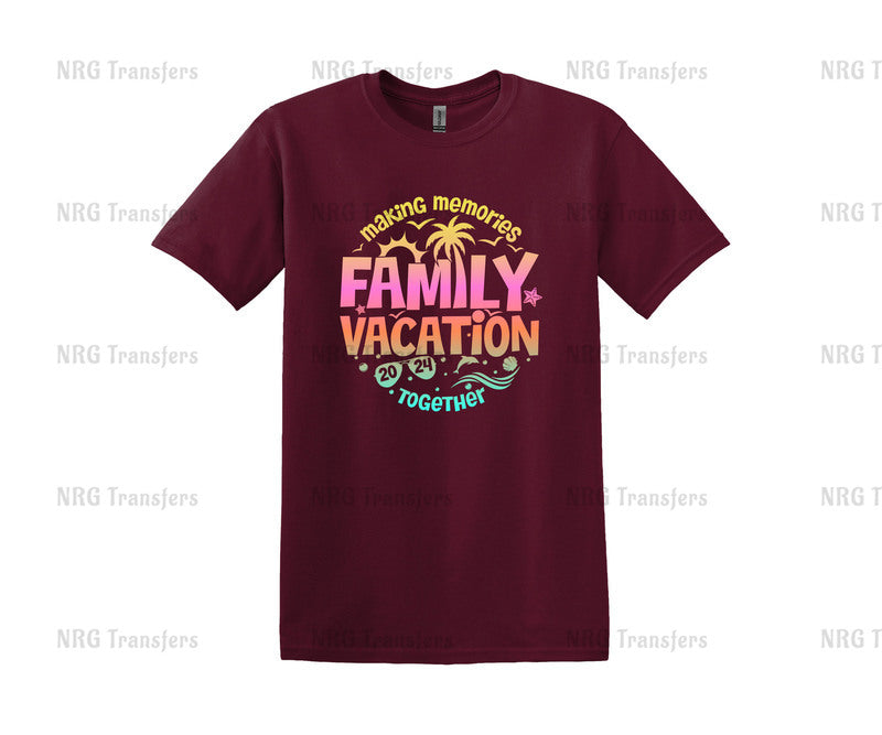 a t - shirt with the words family vacation on it